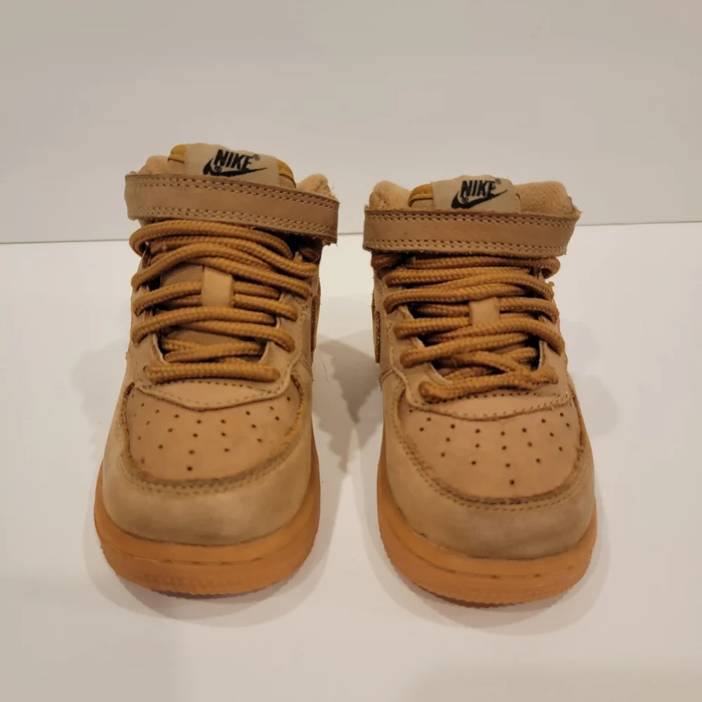 Baby (TD) Nike Air Force 1 Mid WB 'Flax' AH0757-203 High Top Sneakers Boot 6 c